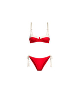 JESS BIKINI TOP - CHERRY RED/IVORY