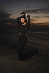 DALIA GOWN - BLACK (LONG-SLEEVE)