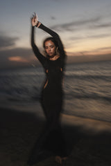 DALIA GOWN - BLACK (LONG-SLEEVE)
