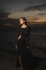 DALIA GOWN - BLACK (LONG-SLEEVE)