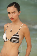 AISHA BIKINI TOP - BLACK/IVORY