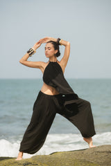 AMAL BACKLESS TOP - BLACK