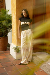 NUDO TEE - BLACK/IVORY