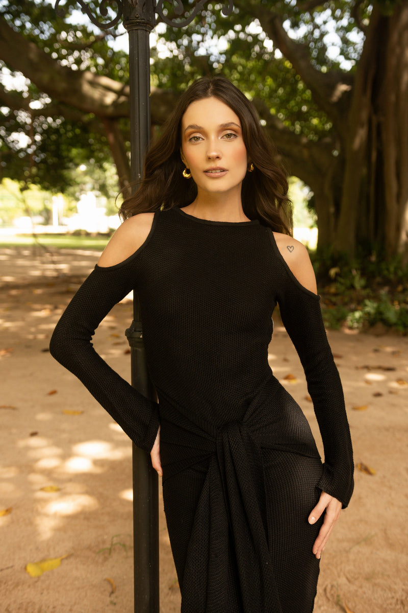 VESTIDO VOLVER AL VALLE - BLACK