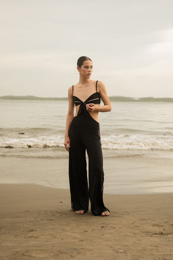 JANE PANTS/JUMPSUIT - BLACK/IVORY