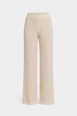 TIEMPOS DE ORO CROCHET-KNIT PANT – VANILLA