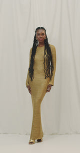 VESTIDO TABACO Y RON - GOLD