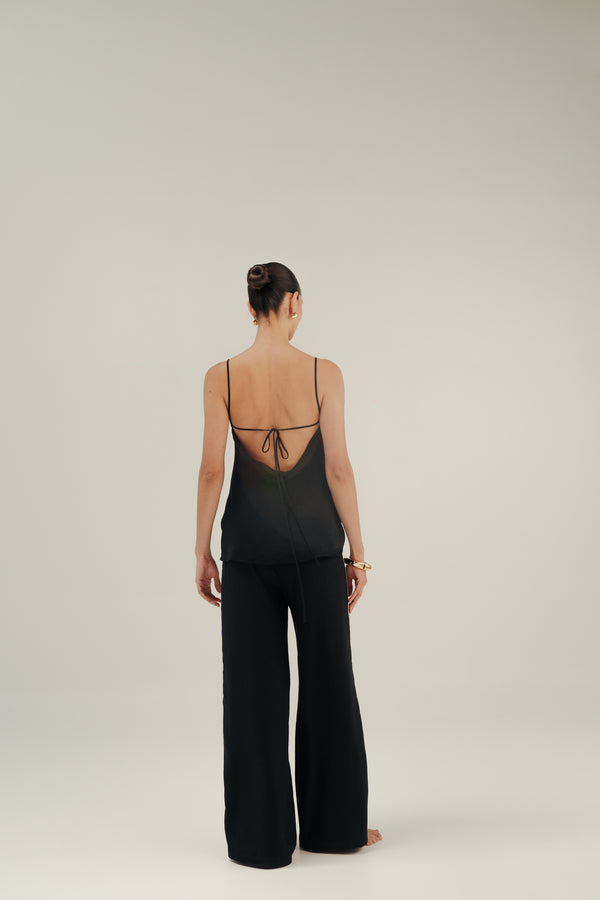 CARIÑO MIO TOP OPEN-BACK - BLACK
